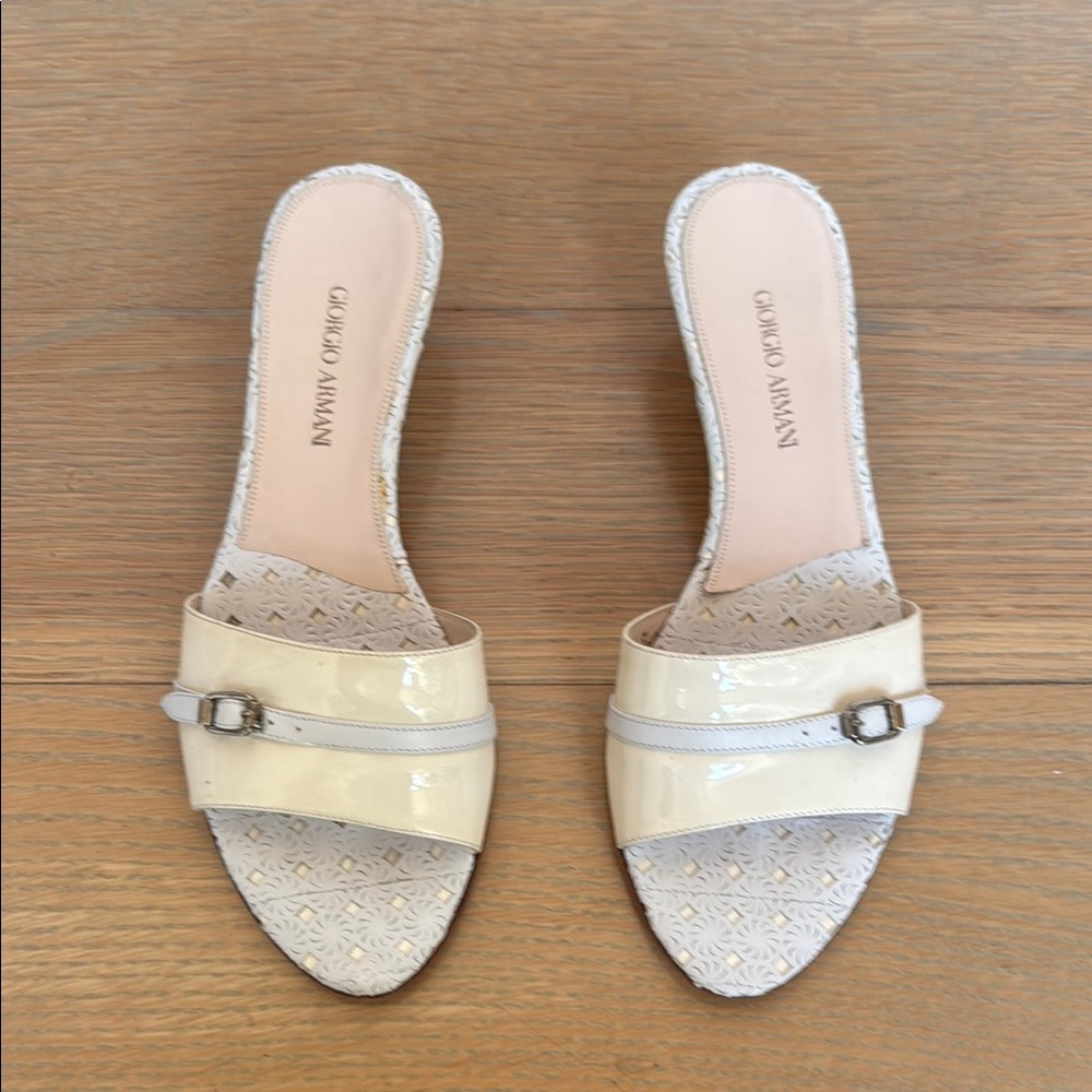 Giorgio Armani Cream Mules with Minimalist Design